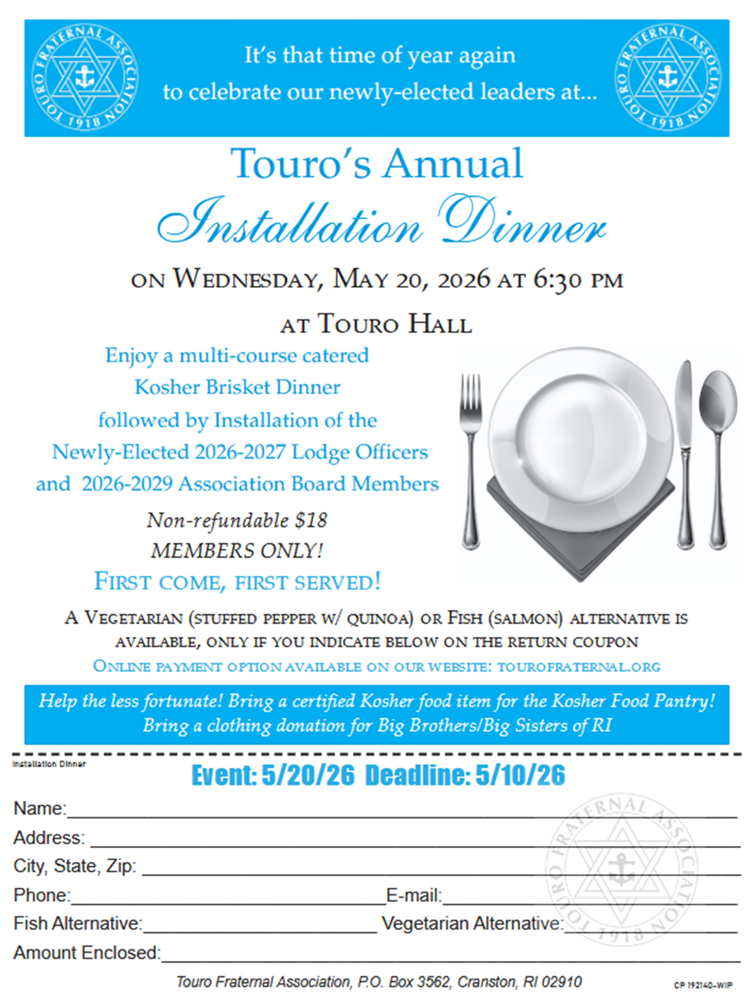 Installation Dinner May 24 page